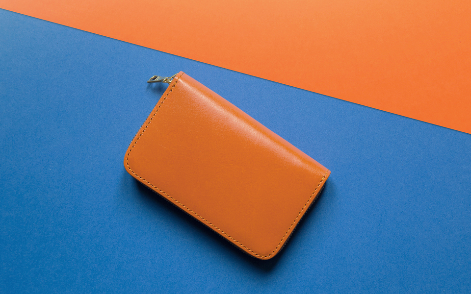 L.W.A. Studio Leather Zipped Wallet Orange