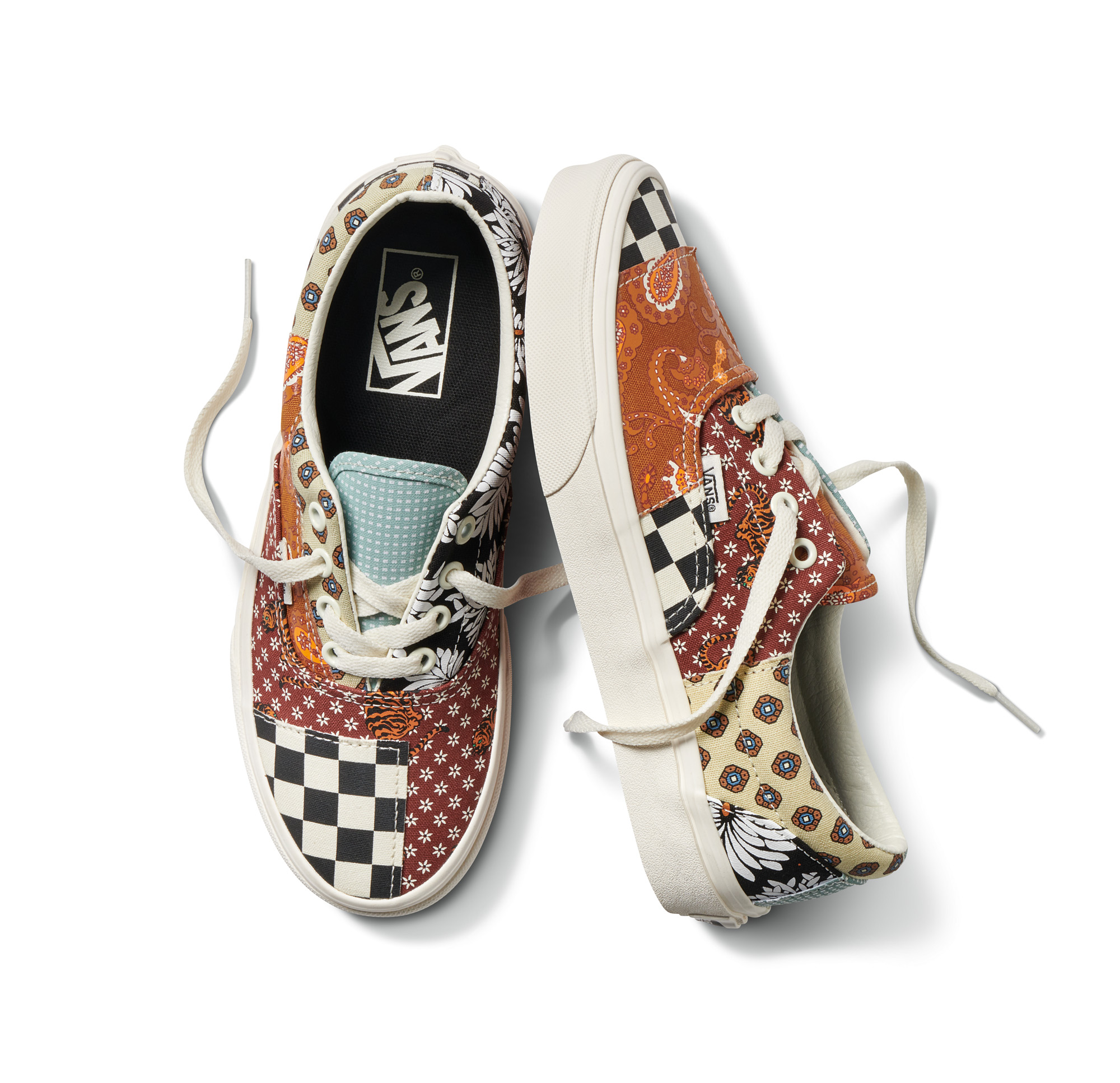 tiger patchwork vans slip on