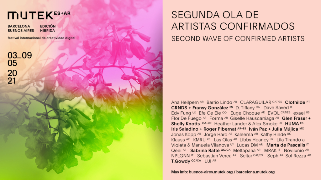 El Festival MUTEK ES+AR 2021 lanza su segunda ola de artistas confirmados