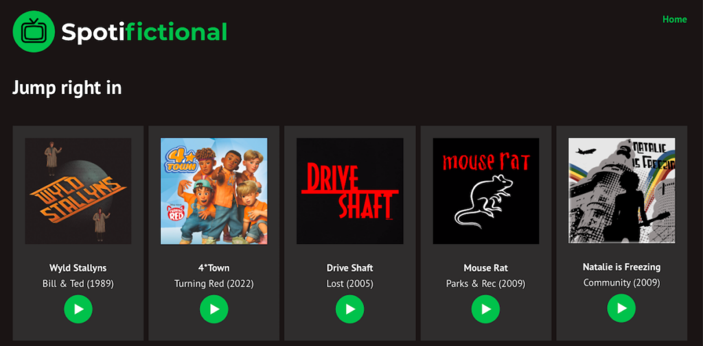 Nace Spotifictional, la plataforma musical en streaming para artistas ficticios de series y películas